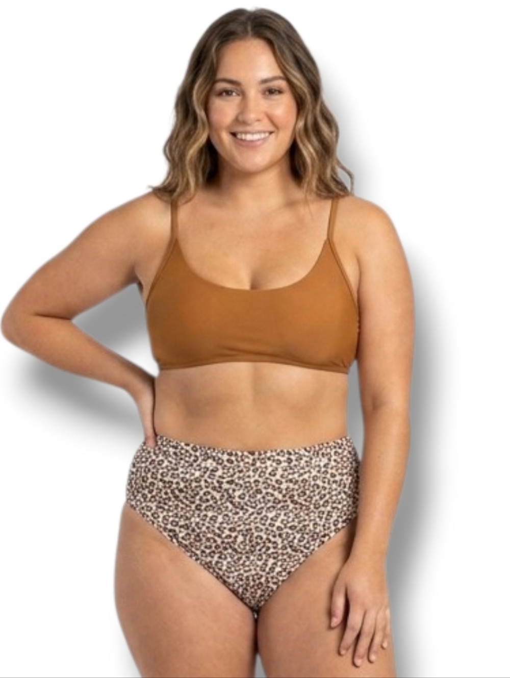 Xhilaration Juniors High-Leg High-Waist Animal Print Bikini Bottoms – 24W/26W